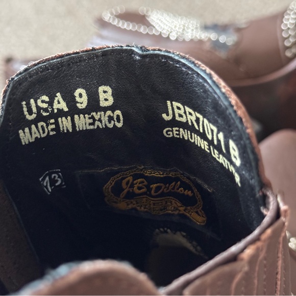 J. B. Dillon Studded and Fur Ankle Cowgirl Boots - Picture 6 of 8